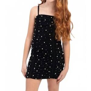 NEW CHERYL CREATIONS amelia tank dress in black with pearls